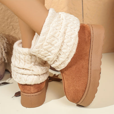 Cozy Slip-On Mid-Calf Boots