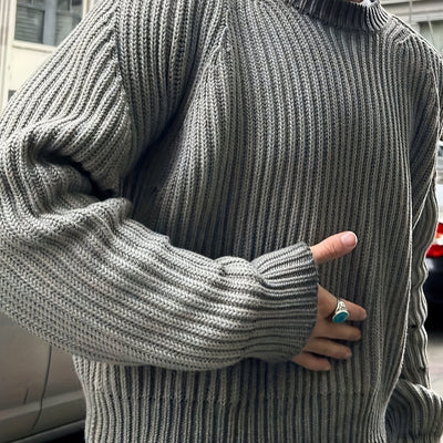 Autumn and Winter Warm Collection, European, American, Japanese, Korean, Loose Casual Bead Pattern, Street Neutral, Men'S and Women'S Knitted, Unique Design, Long Sleeve Short, Falling Shoulder, Simple Sleeve, Pierced Round N