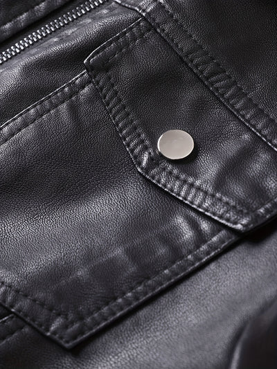 [Compact Size] Men's Slim Fit Jacket - Trendy Korean Style with Fleece Lining, Zipper Closure & Multiple Pockets for Fall and Winter Warmth