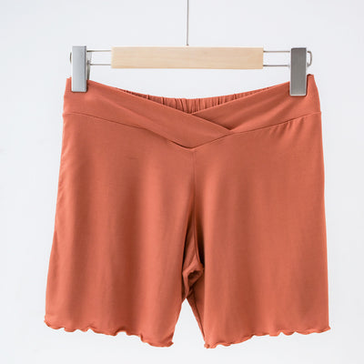 Summer Anti-exposure Belly Support Summer Thin Leggings Shorts Low Waist Plus Size