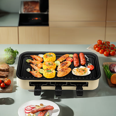 Non-smoking Electric Grill, Indoor Kitchen Grill With Removable Non-stick Pan, Portable Korean Barbecue Grill With Removable Temperature Control, 1500W