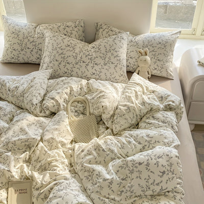 [Soft Duvet Cover] 3pcs Korean-Style Reversible Duvet Cover Set | 1 Duvet Cover + 2 Pillowcases, Soft, Breathable, Charmingly Minimalistic, Comfortable, AA Side Design, Suitable As Gifts for Valentine's Day, Thanksgiving, Mot