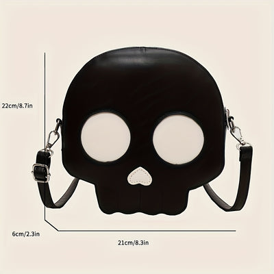 Cross body bag Korean version niche trend funny ghost skull cross body shoulder bag soft PU mobile phone small body bag Halloween Gothic dark cross body bag carry small bag zero wallet mobile phone bag