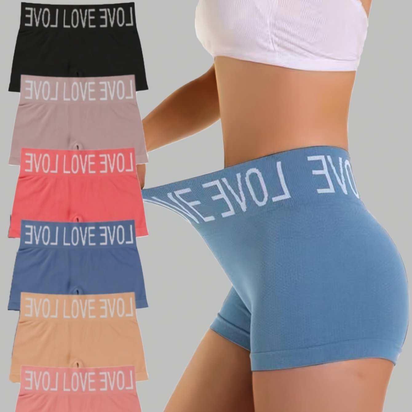 [6pcs] Letter Print Seamless Boyshorts