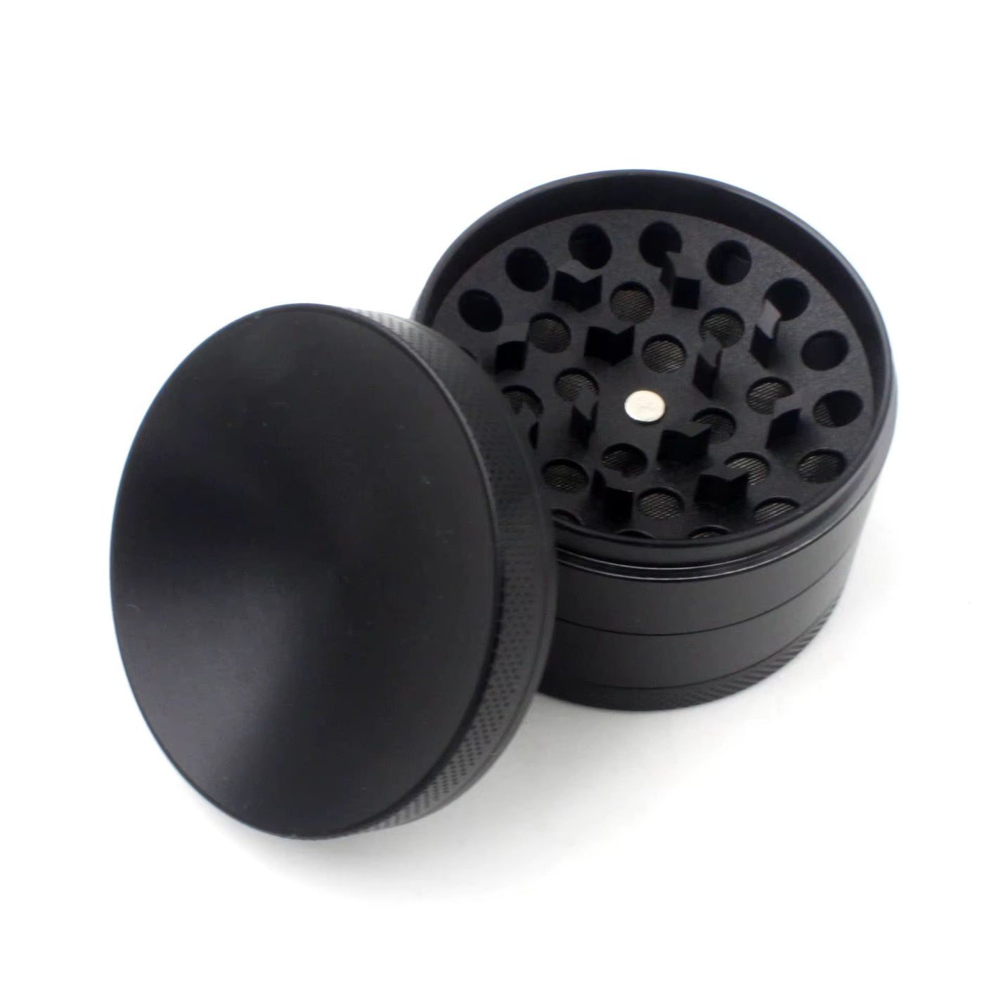55 mm Grinder mit konkavem Deckel für perfektes Mischen - Black