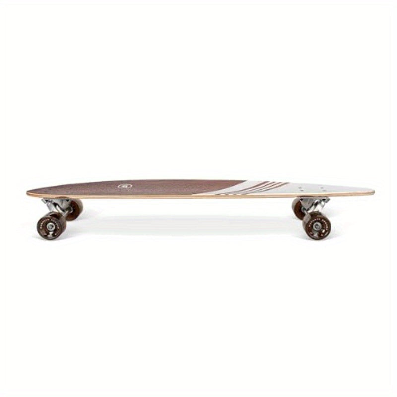 40" Pintail Cruiser Longboard Skateboard - Hard Maple Core Deck with Red/White/Black Design, 4 Black Wheels & Trucks, Smooth Riding for Commuting, Cruising, Carving - Adult & Teen Skateboard, Skateboarding Accessories, Cruisi