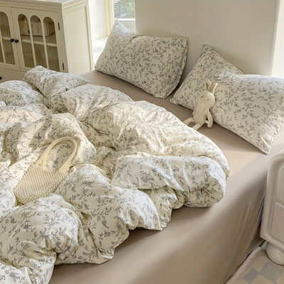 [Soft Duvet Cover] 3pcs Korean-Style Reversible Duvet Cover Set | 1 Duvet Cover + 2 Pillowcases, Soft, Breathable, Charmingly Minimalistic, Comfortable, AA Side Design, Suitable As Gifts for Valentine's Day, Thanksgiving, Mot