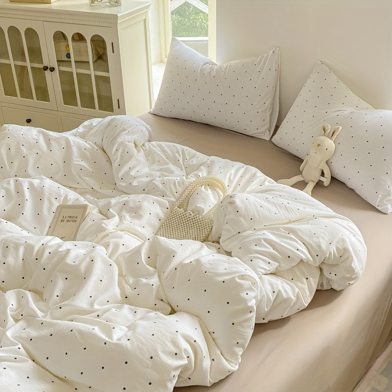 [Soft Duvet Cover] 3pcs Korean-Style Reversible Duvet Cover Set | 1 Duvet Cover + 2 Pillowcases, Soft, Breathable, Charmingly Minimalistic, Comfortable, AA Side Design, Suitable As Gifts for Valentine's Day, Thanksgiving, Mot