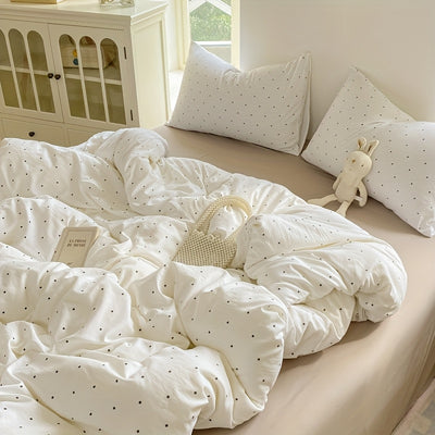 [Soft Duvet Cover] 3pcs Korean-Style Reversible Duvet Cover Set | 1 Duvet Cover + 2 Pillowcases, Soft, Breathable, Charmingly Minimalistic, Comfortable, AA Side Design, Suitable As Gifts for Valentine's Day, Thanksgiving, Mot