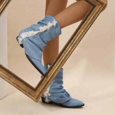 Women'S Slip-On Ankle Boots with Fringe Detail - Round Toe Low Block Heel, Microfiber Cover & Rubber Sole, Comfortable Casual to Dressy Shoes for Casual Attire, Stylish Footwear, Durable Construction, Fashion Lovers