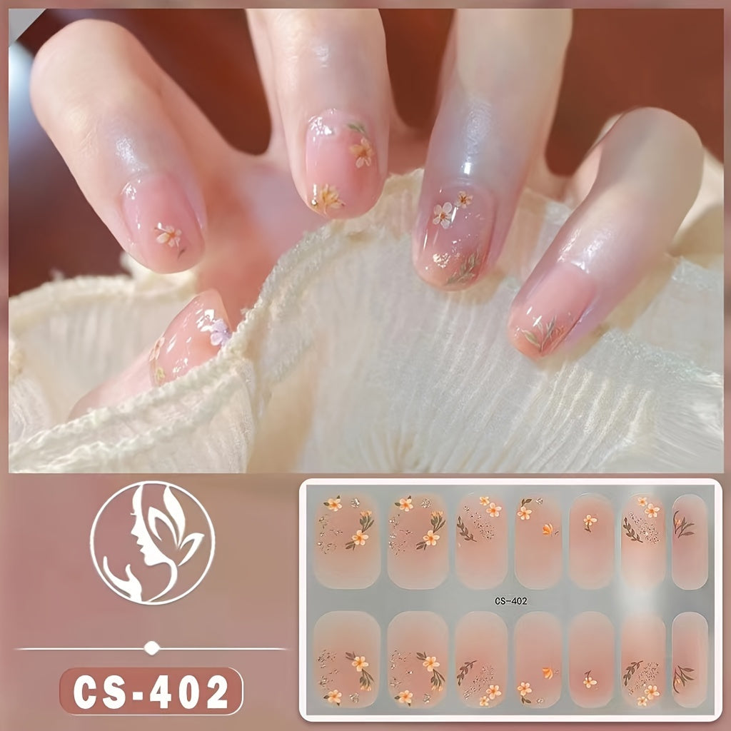 6 Sets of CS Waterproof Gel Nail Film Full Stickers Japanese and Korean Style Little Red Book Same Style Nail Stickers Wholesale