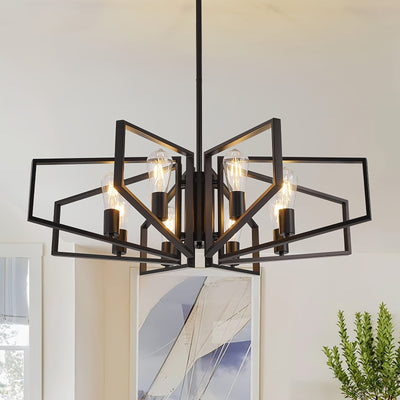 Modern Chandelier, 4Light & 8-Light Farmhouse Dining Room Light Fixture, Modern Industrial Chandelier For Living Room, Bedroom, Foyer, Stairway, Entryway