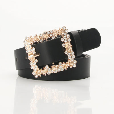 2023 Women'S Fashion Accessory, Elegant Alloy Rhinestone Pin Buckle Belt, Versatile Dress Decorative Accessory, Casual & Sporty Style, Hand Washable - Ideal for Weekend and Festive Occasions, Weekend Casual Wear|Elegant Acces