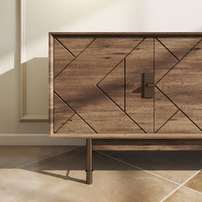 66'' TV Stands For Living Room, Modern Television Stand For 55/60/65 Inch TV, Farmhouse Entertainment Center With Storage
