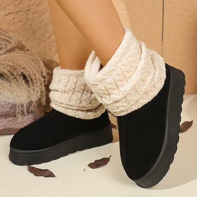Cozy Slip-On Mid-Calf Boots