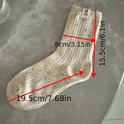 2 Pairs of Rabbit Socks - Mid Knee Knitted Fabric Casual Japanese Style, Suitable for All Seasons, Solid Color, Machine Washable, Women'S Long Socks And Pantyhose