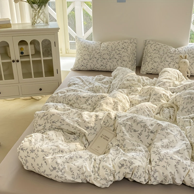 [Soft Duvet Cover] 3pcs Korean-Style Reversible Duvet Cover Set | 1 Duvet Cover + 2 Pillowcases, Soft, Breathable, Charmingly Minimalistic, Comfortable, AA Side Design, Suitable As Gifts for Valentine's Day, Thanksgiving, Mot
