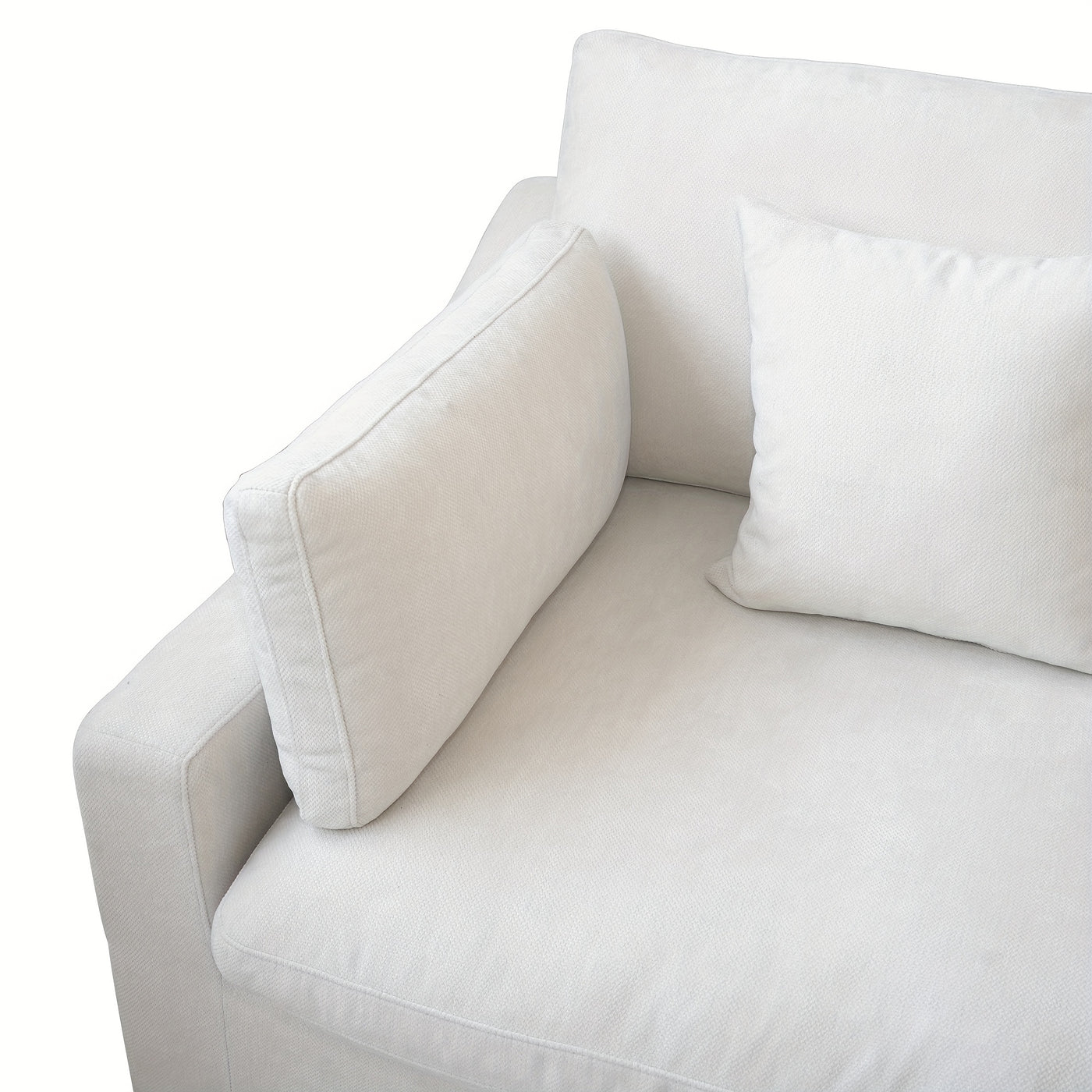 Sky Cloud Slope Sectional Sofa, Cozy Comfort 83-Inch Linen L-Shaped Sectional 2 Seater with Ottoman, Living Room Sofa, Sofa Sectional for Living Room, Couch for Bedroom, Foldable Sofa, Comfy Couch, Bedroom Seating, Lounge Fur