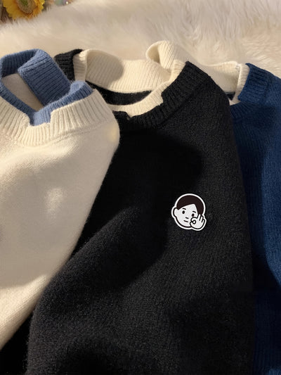 Japanese-Style Two-Piece Sweater for Men, Knitted for Autumn And Winter, Suitable As an Inner Layer for Winter Wear.