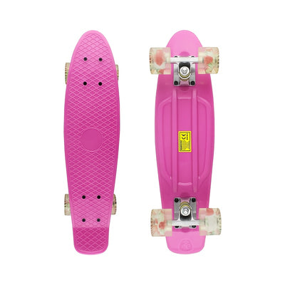 Beginner-Friendly Skateboard with Lightweight PP Material, Smooth Carbon Steel Bearings, 220.46LB Load Capacity – Perfect for Learning to Skate, Black Deck with Yellow Accents, Transparent Wheels for Easy Visibility