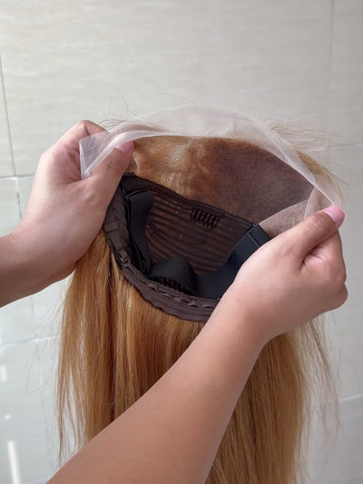 Natural Blonde #27 Light Blonde Straight Frontal Wig