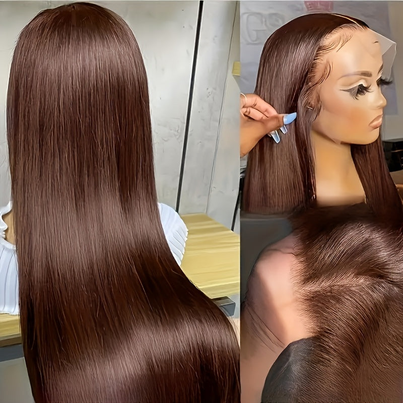 Chocolate Brown #4 Human Hair Wig