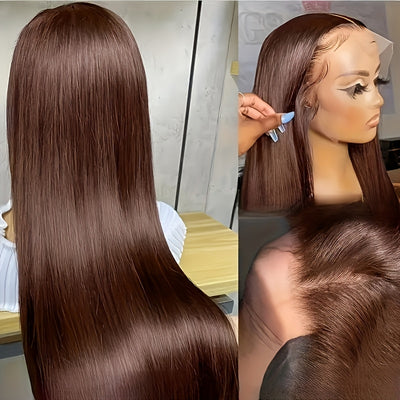 Chocolate Brown #4 Human Hair Wig