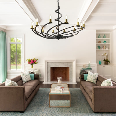 Farmhouse Chandeliers For Dining Room, Industrial Foyer Lighting Fixtures, Modern High Ceiling Hanging Pendant Lights, For Living Room, Bedroom, Kitchen Island, Staircase, Entryway