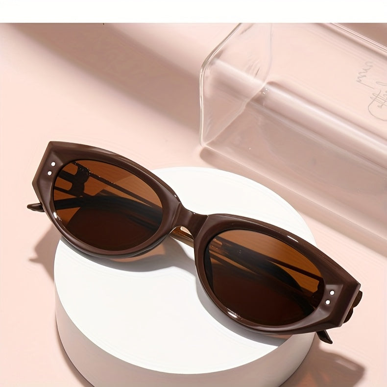 1 Pair of 2025 Fashion Cat-Eye Glasses for Women High-End Korean Slim Black Glasses Anti- Sun Visor