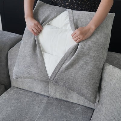 119" Cloud Couch Modular Sectional Sofa with Ottoman, Linen Deep Seat with Pillows Convertible Sofafor Living Room, Bedroom And Apartment, Living Room Couch, Sofa Sectional for Living Room, Couch for Bedroom, Foldable Sofa, C