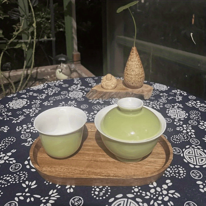 Japanese-Inspired LDQ Elegant Wooden Serving Tray - Space-Saving Design for Food & Drink Service - Perfect for Home Decor and Kitchen Accessories