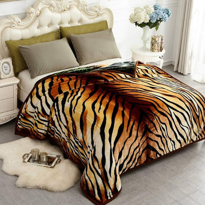 Korean Faux Mink Fleece Blanket，2 Ply Reversible Soft Warm Plush Flannel Blanket，Breathable and Comfortable Korean Style Bed Blanket, Queen Size Blanket 75" X 87",5 LBs, King Size Blanket 83" X 91", 6 Lbs, fall blanket, b