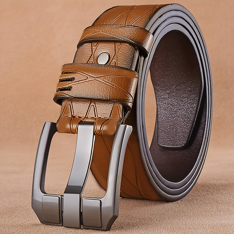 Retro Men'S Needle Buckle Belt with High Quality Faux Leather Casual Business Belt, Youth Retro Simple Belt, Korean Edition