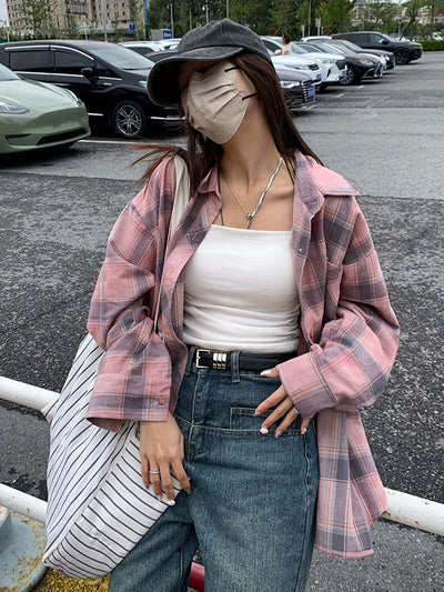Plaid Print Button Front Shirt