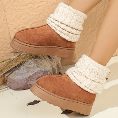Cozy Slip-On Mid-Calf Boots