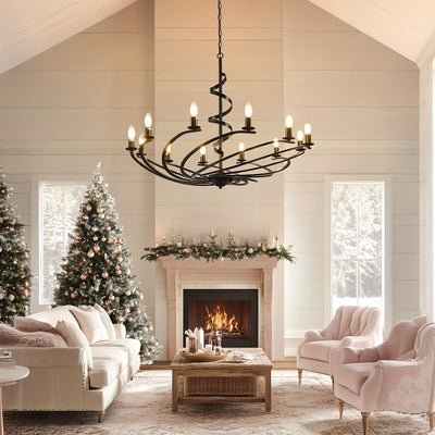 Farmhouse Chandeliers For Dining Room, Industrial Foyer Lighting Fixtures, Modern High Ceiling Hanging Pendant Lights, For Living Room, Bedroom, Kitchen Island, Staircase, Entryway