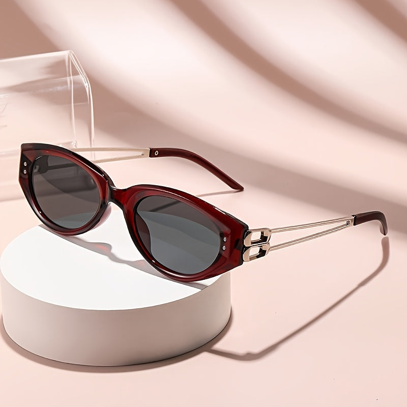 1 Pair of 2025 Fashion Cat-Eye Glasses for Women High-End Korean Slim Black Glasses Anti- Sun Visor