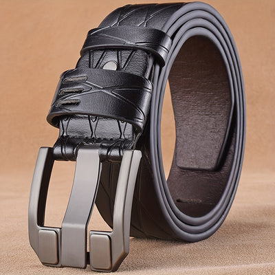 Retro Men'S Needle Buckle Belt with High Quality Faux Leather Casual Business Belt, Youth Retro Simple Belt, Korean Edition