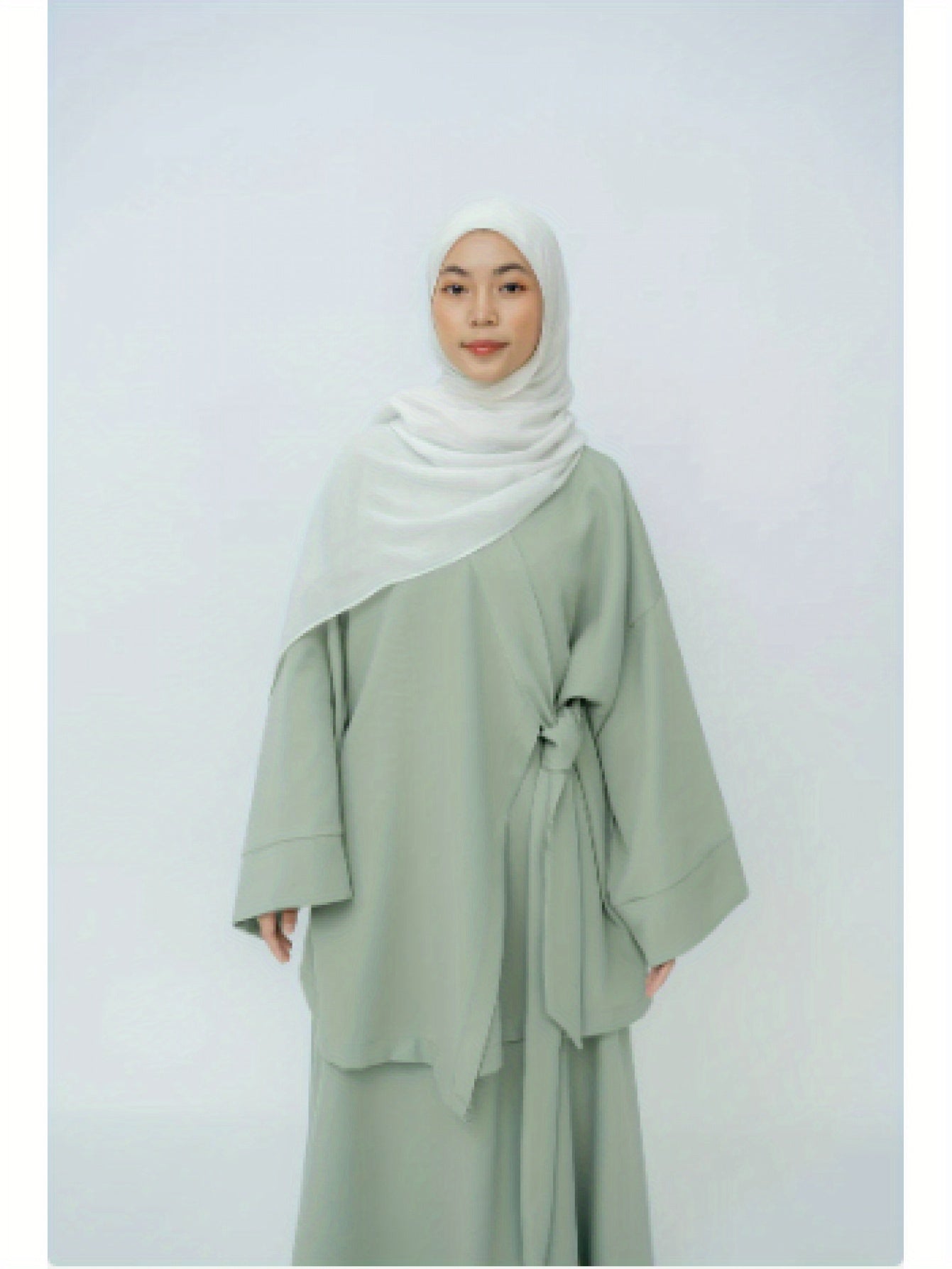 Women's Islamic Abaya Kurung Hanbok Outfit - Elegant Korean-Hijab Inspired Two-Piece with Tie Belt, Long Flowing Robe for Wedding, Everyday, Ramadan - Modest Muslim Formal & Casual Attire, Muslim Dress, Modest Event Wear, Str