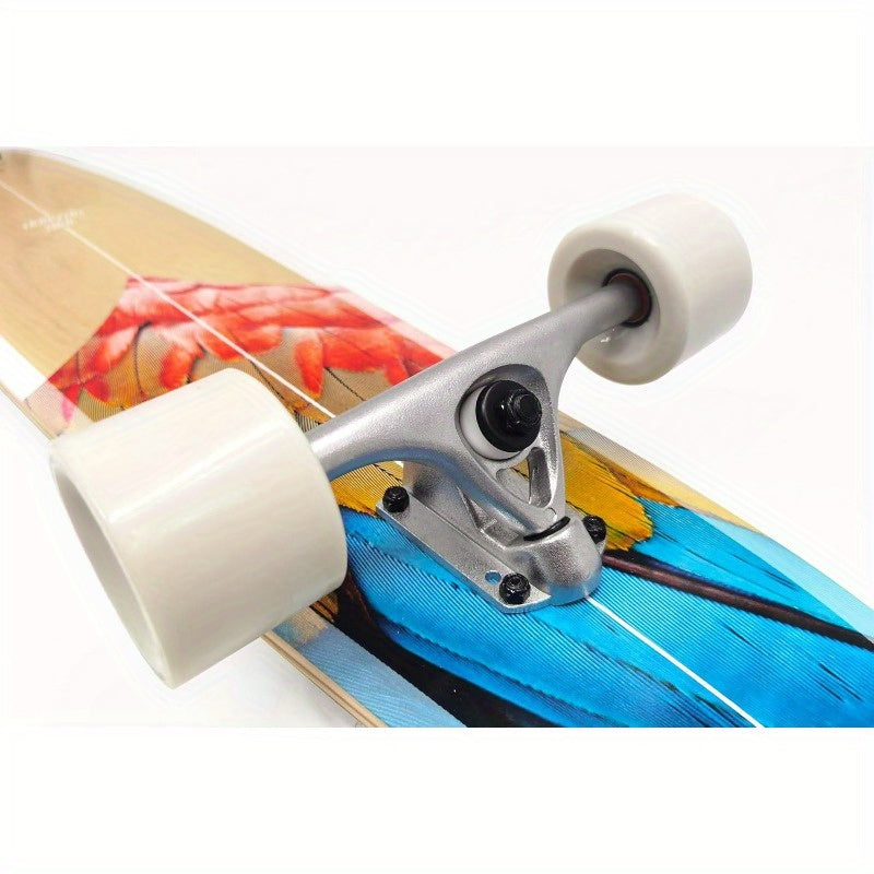 44-Inch Vintage-Style Pintail Cruiser with a Double Kick Hard Rock Maple Deck And an Anti-Wheelbite Shock-Absorbing System, Perfect for Various Cruising Scenarios.