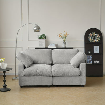 67" Modern Modular Sectional Sofa - Black Cloud Sofa with Washable Removable Cushions & Deep Seat, Plush Foam-Filled Upholstery, Spacious L-Shaped or Straight Configurations, Frame & Easy-Clean Fabric for Living Room, Apartme