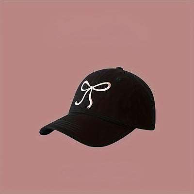Pink Bowknot Baseball Cap - Adjustable Sun Protection Hat for Women, Lightweight & Stylish Korean-Inspired Design, Perfect for Travel, Beach Outings & Casual Wear, Sun Protection Headwear | Trendy Baseball Cap | Polyester Fib