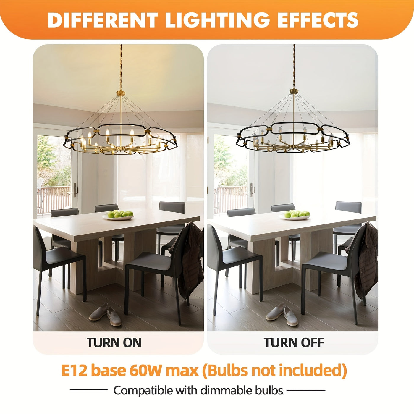 Industrial Style Silver Chandelier, 12-Light Modern Chandeliers For Dining Room, Farmhouse Chandelier For Entryway, For Living Room, Bedroom, Foyer