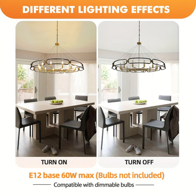 Industrial Style Silver Chandelier, 12-Light Modern Chandeliers For Dining Room, Farmhouse Chandelier For Entryway, For Living Room, Bedroom, Foyer