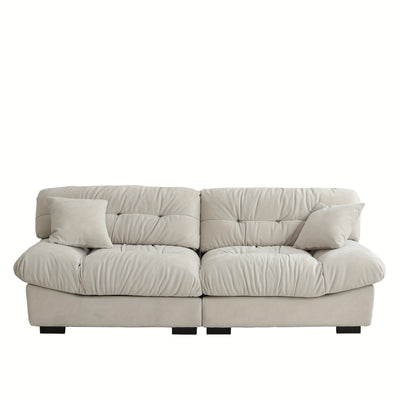 89" Comfy Cloud Sectional Couches, Loveseat Sofa Couch With 2 Pillows, Minimalist Sofa Couch, Modern Sofa Couch For Living Room, Apartment, Bedroom, Office