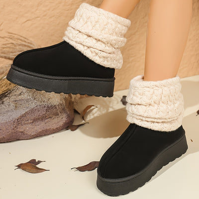 Cozy Slip-On Mid-Calf Boots