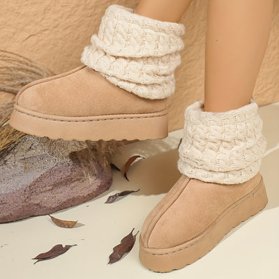 Cozy Slip-On Mid-Calf Boots
