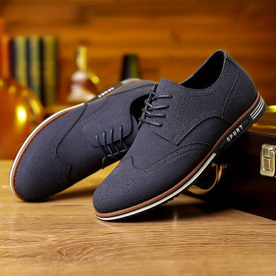 [Versatile Casual Shoes] Versatile Plus Size Men's Casual Shoes | Korean Style, Soft Sole Lace-up Rubber Sole Wedding Everyday Shoes