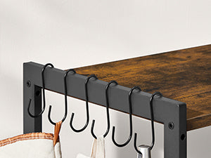 Kitchen Rack with sockets, 2 Metal Baskets, Microwave Shelf, 35x80x93.5 cm Industrial Design