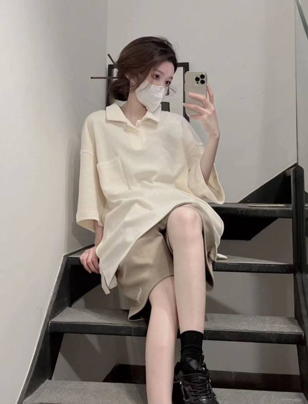 Women's Harajuku BF Style Lapel Short Sleeve